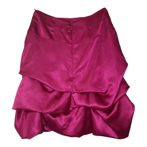 New Le CHATEAU Fusha Pink Ruffle Skirt Sz Zero (0) Made In Canada Zipper Closure - Picture 2 of 6